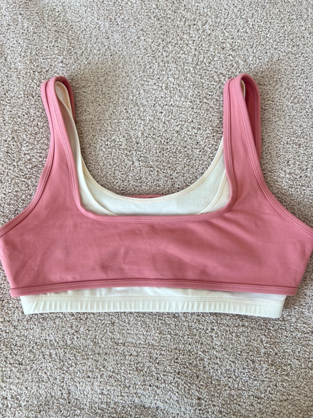 SET Active Pink Reversible Scoop Sports Bra with Ivory Lining - Picture 3 of 3
